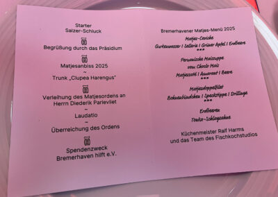 Programm und Menü anlässlich des Matjesanbiss 2025